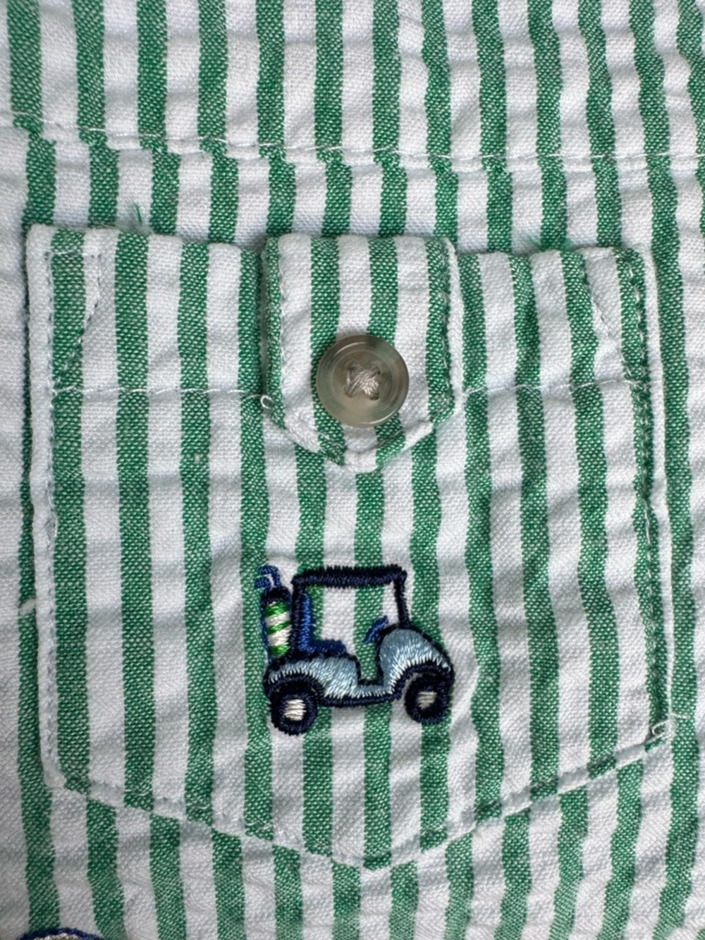 Little Me 3pc Baby Boy Outfit 6M Golf Set Seersucker Shorts Polo Romper - Picture 11 of 11